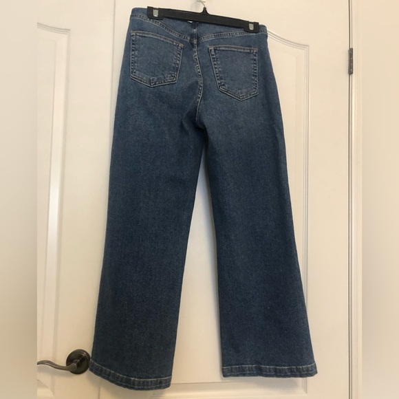 Patch pocket wide leg mid rise jeans, good stretch, 27 - Picture 4 of 8